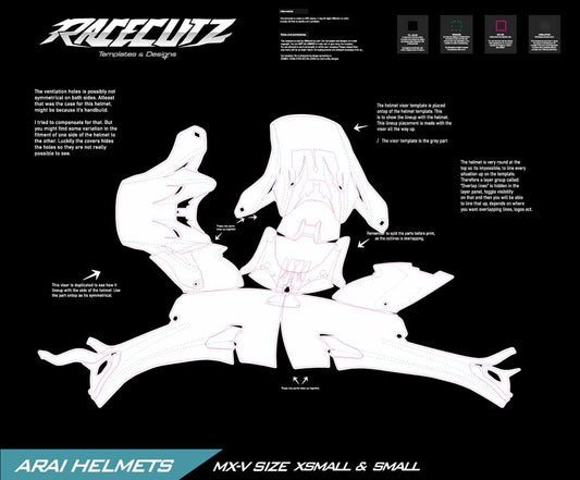 ARAI MX-V - SIZE XSMALL & SMALL TEMPLATE