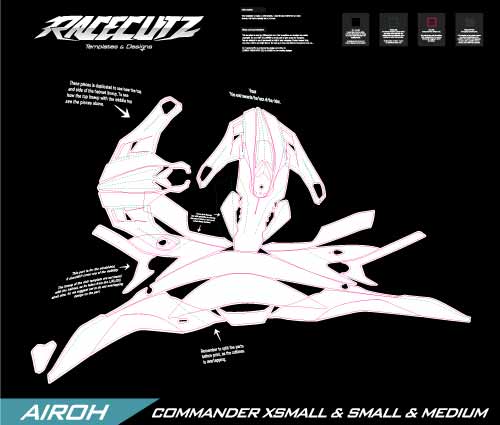 AIROH COMMANDER 1 - SIZE XSMALL & SMALL & MEDIUM TEMPLATE