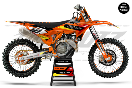 KTM SX & SXF 2025-2026 (2024 FACTORY EDITION) - 3 VIEW MOCKUP