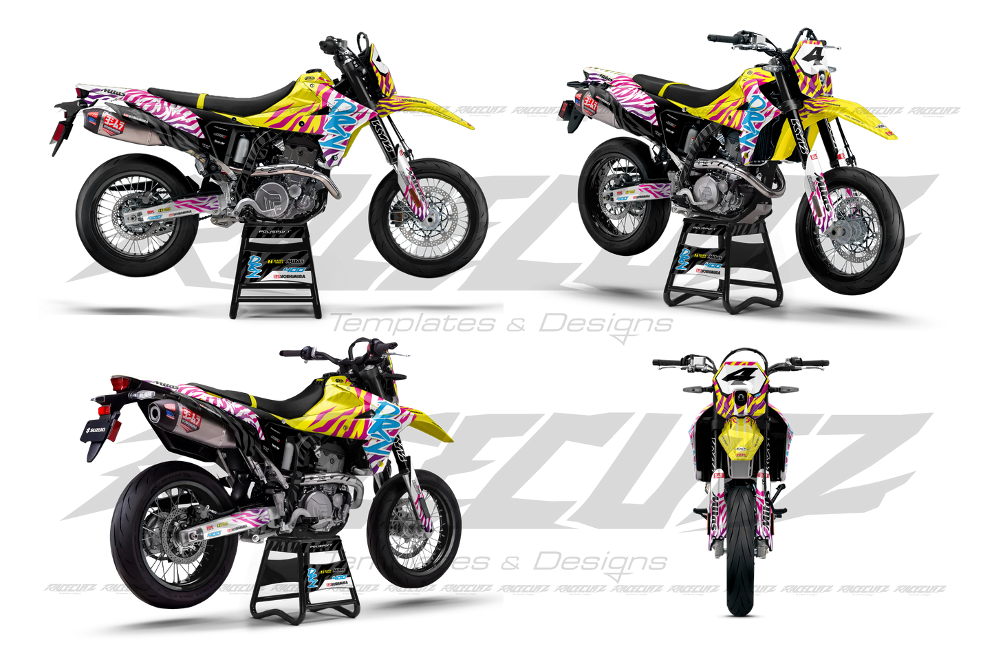 SUZUKI DR-Z4S & SM 2025 - 4 VIEW MOCKUP
