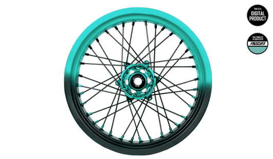 50/50 RIM WRAP - 16,5" INCH FRONT + 17" INCH REAR - 36 SPOKES - EXCEL - TEMPLATE