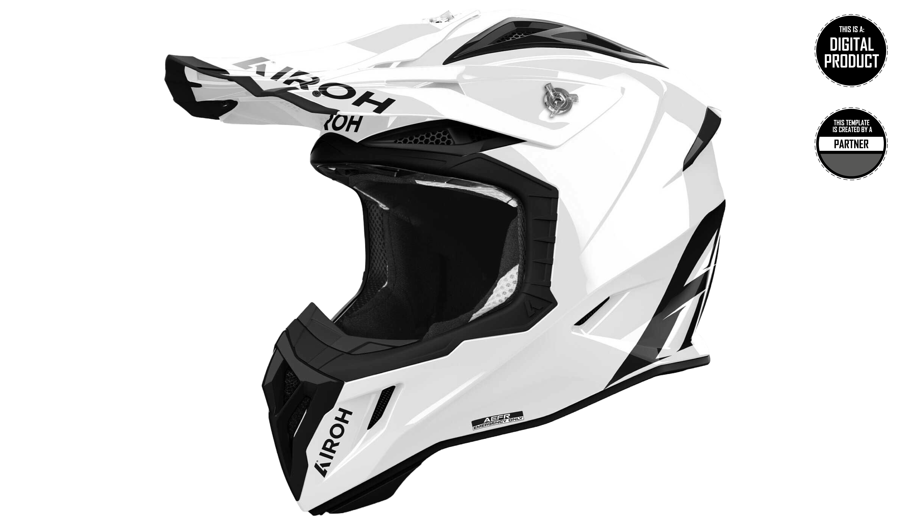 AIROH AVIATOR ACE 2 - SIZE LARGE & XLARGE & XXLARGE TEMPLATE