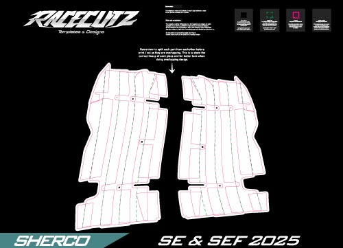 SHERCO SE & SEF 2025-2026 RADIATOR GUARDS TEMPLATE