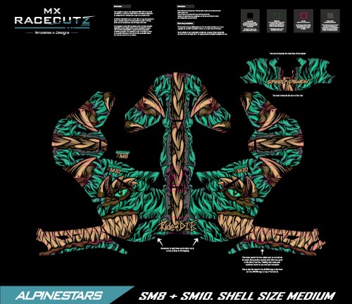 ALPINESTARS SM8+10 - DEMON FUR TURQUOISE DESIGN