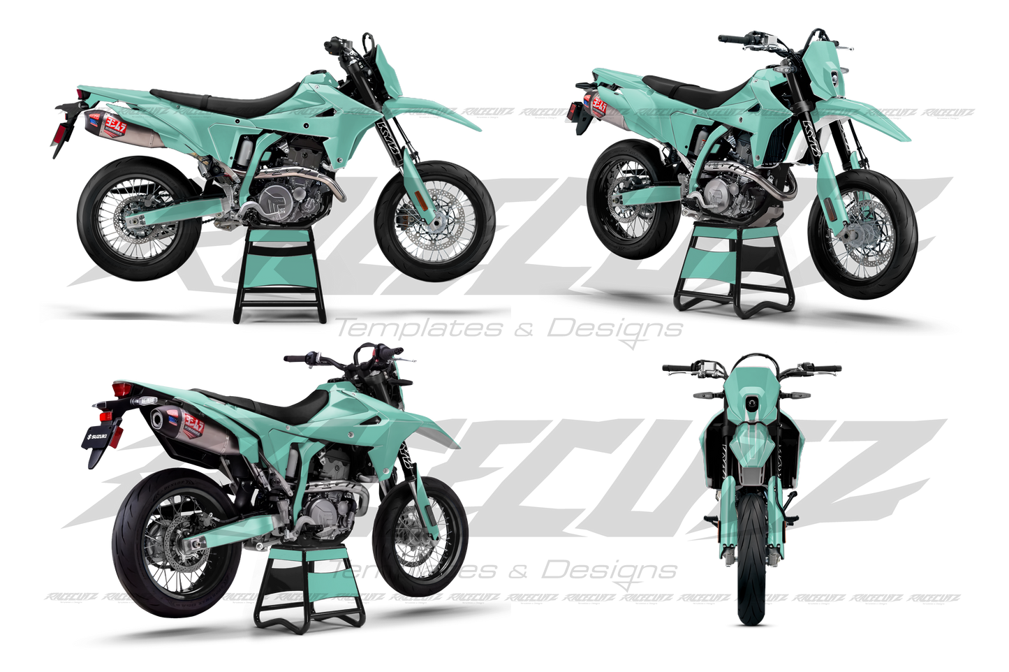 SUZUKI DR-Z4S & SM 2025 - 4 VIEW MOCKUP