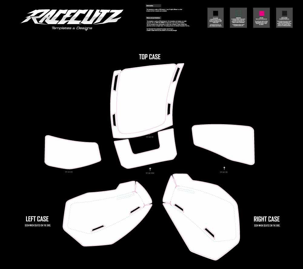 BMW R 1300 GS 2023-2025 PANNIERS TEMPLATE