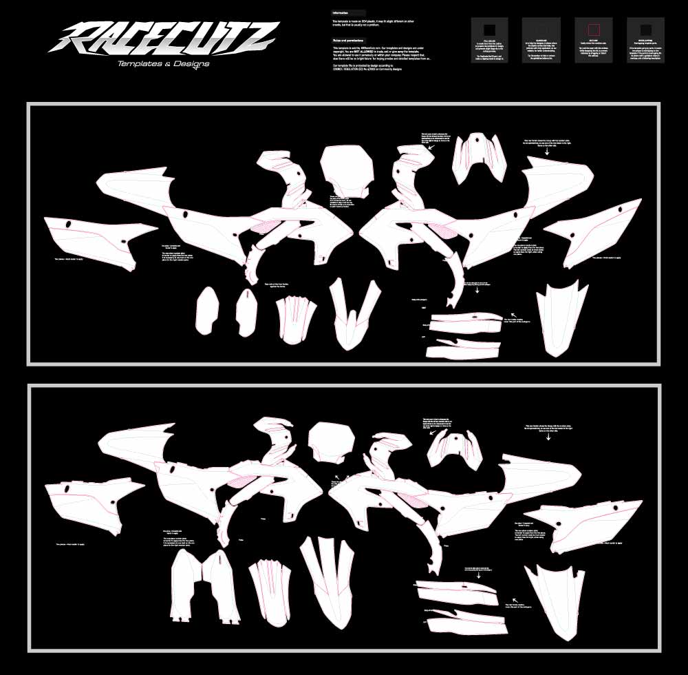 YAMAHA YZ250F 2024-2026 & YZ450F 2023-2025 TEMPLATE