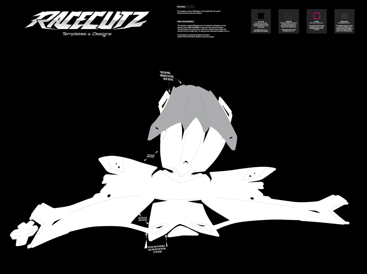 BELL MX-10 MIPS - SIZE SMALL & MEDIUM TEMPLATE