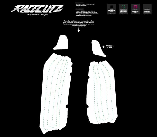 ZXMOTO MX 250 & 450 2027 - RADIATOR GUARDS TEMPLATE