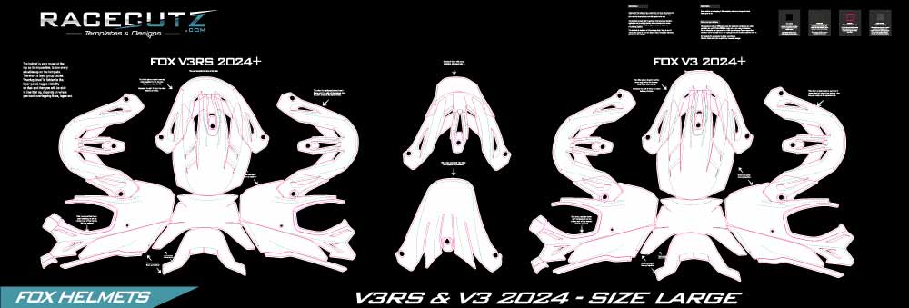 FOX V3-RS and V3 2024+ - SIZE LARGE TEMPLATE