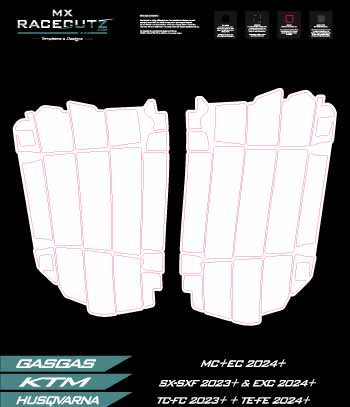 GASGAS MC+EC 2024-2026 & KTM SX-SXF 2023-2026 & EXC 2024-2026 & HUSQVARNA TC-FC 2023+ & TE+FE 2024-2026 - RADIATOR GUARDS TEMPLATE