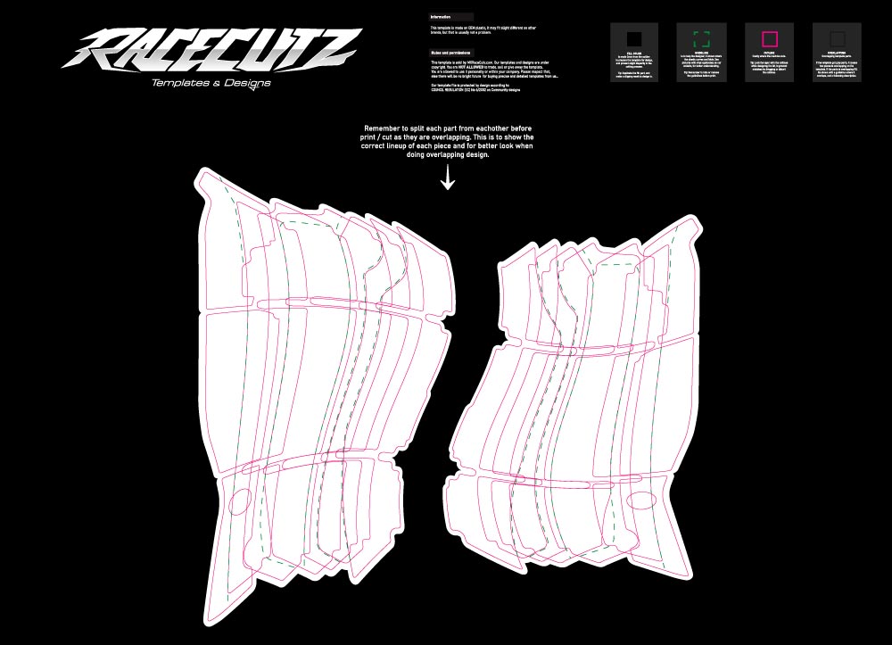 HONDA CRF+RX 250 2022-2026 & CRF+RX 450 2021-2026 RADIATOR GUARDS TEMPLATE