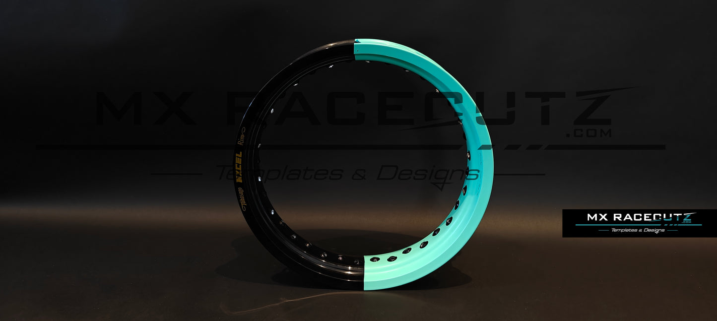 50/50 RIM WRAP - 16,5" INCH FRONT + 17" INCH REAR - 36 SPOKES - EXCEL - TEMPLATE