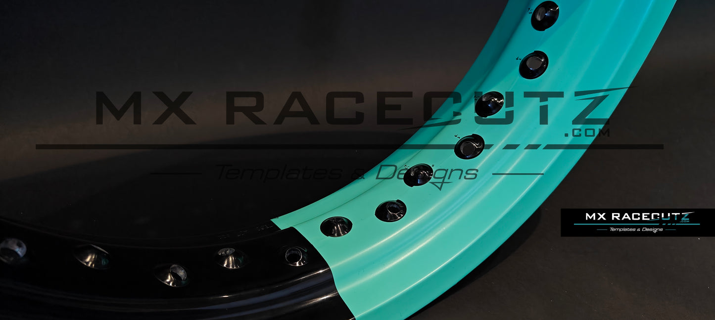 50/50 RIM WRAP - 16,5" INCH FRONT + 17" INCH REAR - 36 SPOKES - EXCEL - TEMPLATE