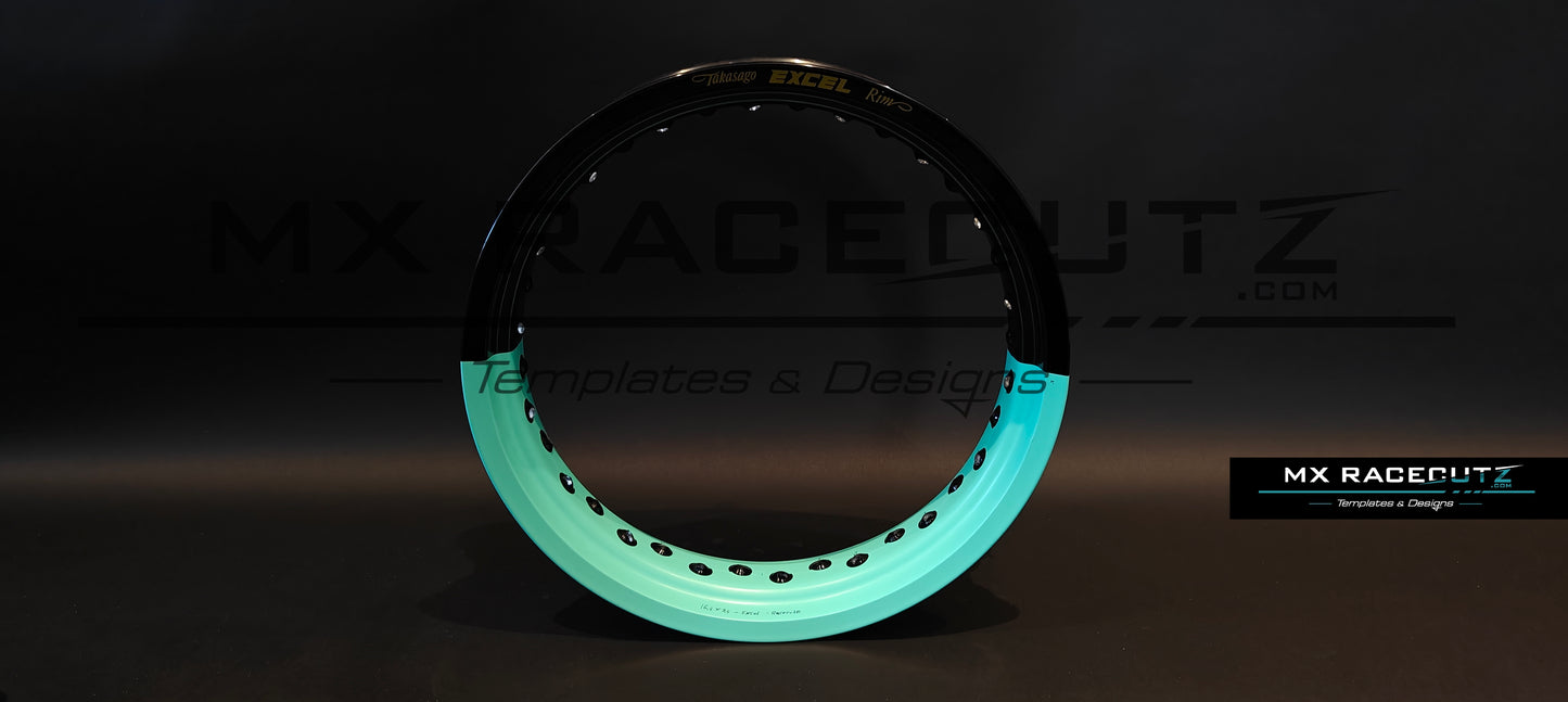 50/50 RIM WRAP - 16,5" INCH FRONT + 17" INCH REAR - 36 SPOKES - EXCEL - TEMPLATE