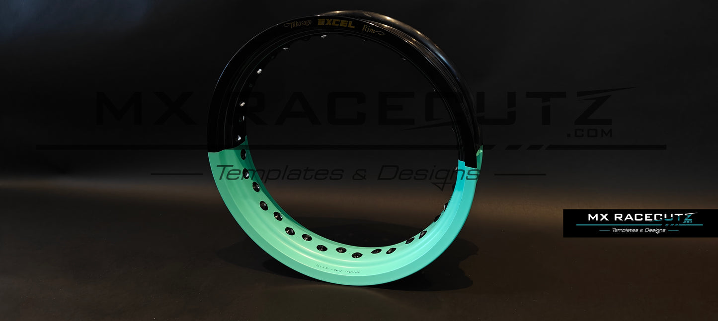 50/50 RIM WRAP - 16,5" INCH FRONT + 17" INCH REAR - 36 SPOKES - EXCEL - TEMPLATE