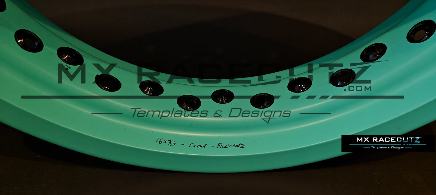 50/50 RIM WRAP - 16" INCH FRONT + 17" INCH REAR - 36 SPOKES - EXCEL - TEMPLATE