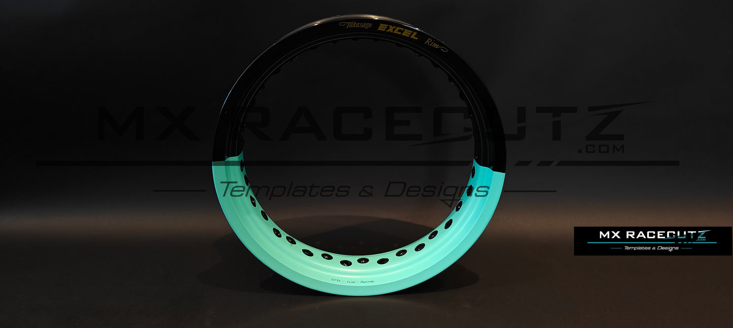 50/50 RIM WRAP - 16" INCH FRONT + 17" INCH REAR - 36 SPOKES - EXCEL - TEMPLATE
