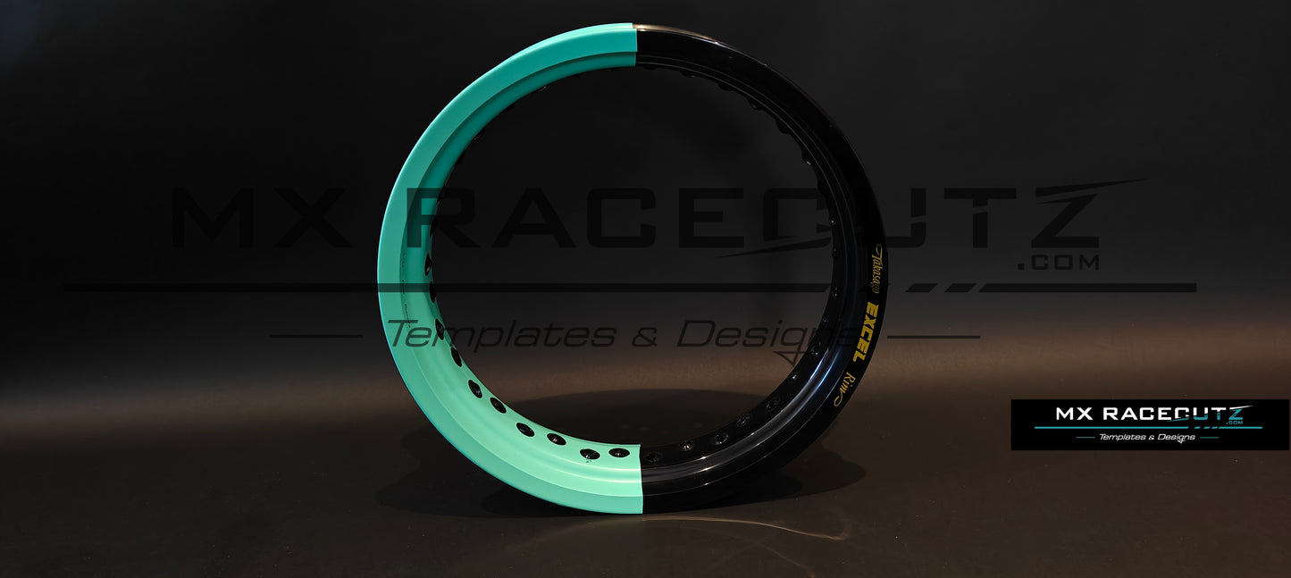 50/50 RIM WRAP - 16" INCH FRONT + 17" INCH REAR - 36 SPOKES - EXCEL - TEMPLATE