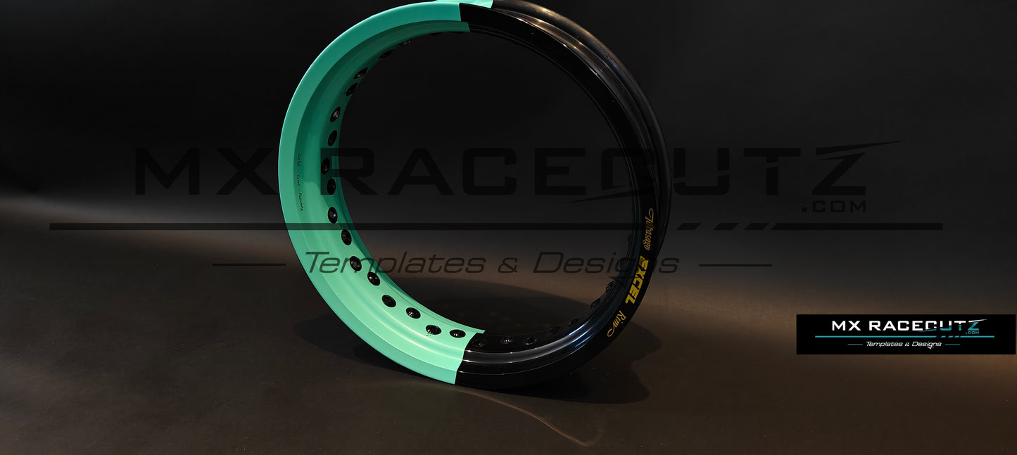 50/50 RIM WRAP - 16" INCH FRONT + 17" INCH REAR - 36 SPOKES - EXCEL - TEMPLATE