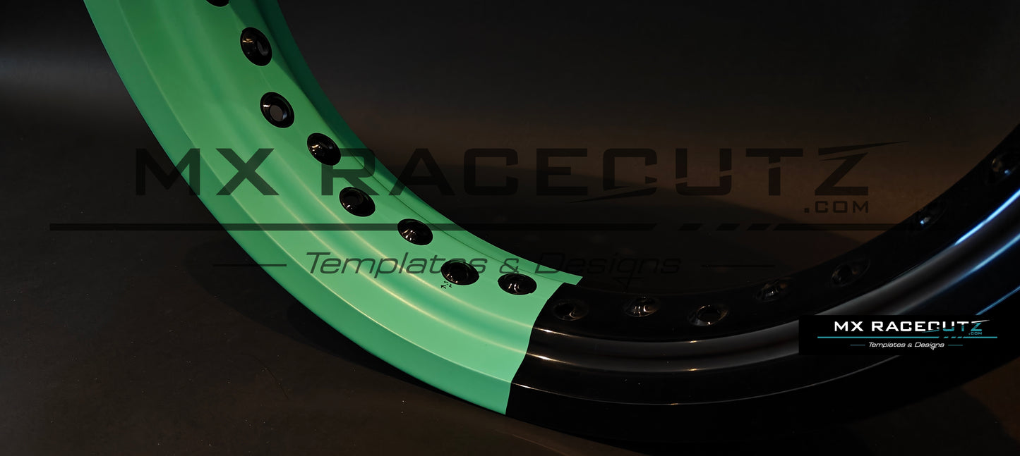 50/50 RIM WRAP - 16" INCH FRONT + 17" INCH REAR - 36 SPOKES - EXCEL - TEMPLATE