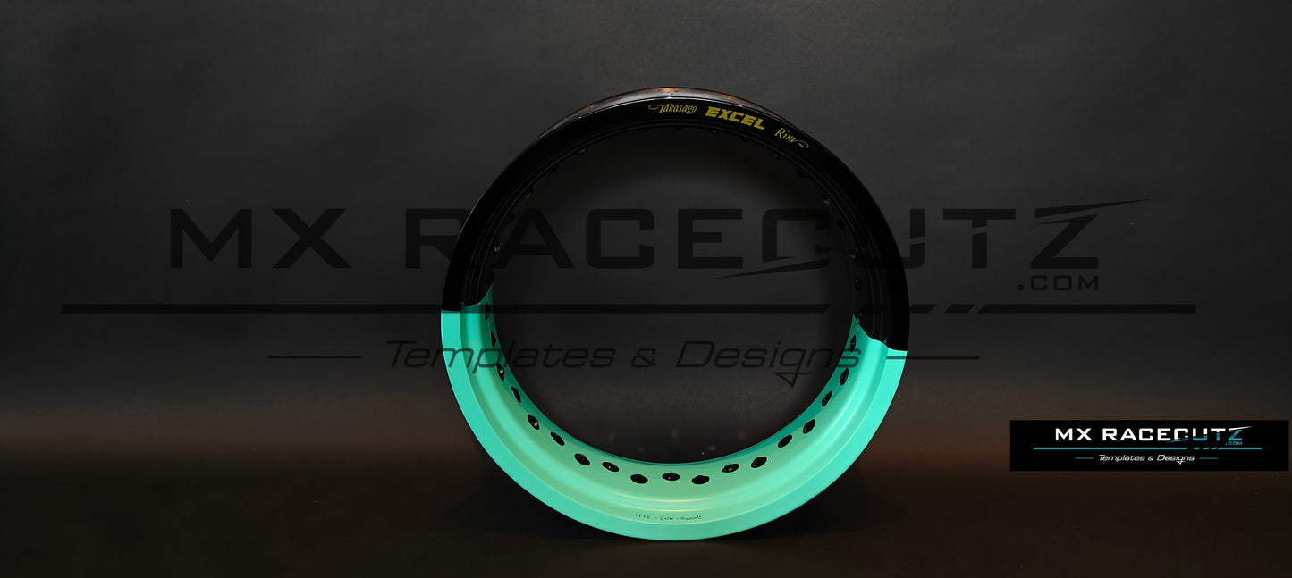 50/50 RIM WRAP - 16,5" INCH FRONT + 17" INCH REAR - 36 SPOKES - EXCEL - TEMPLATE