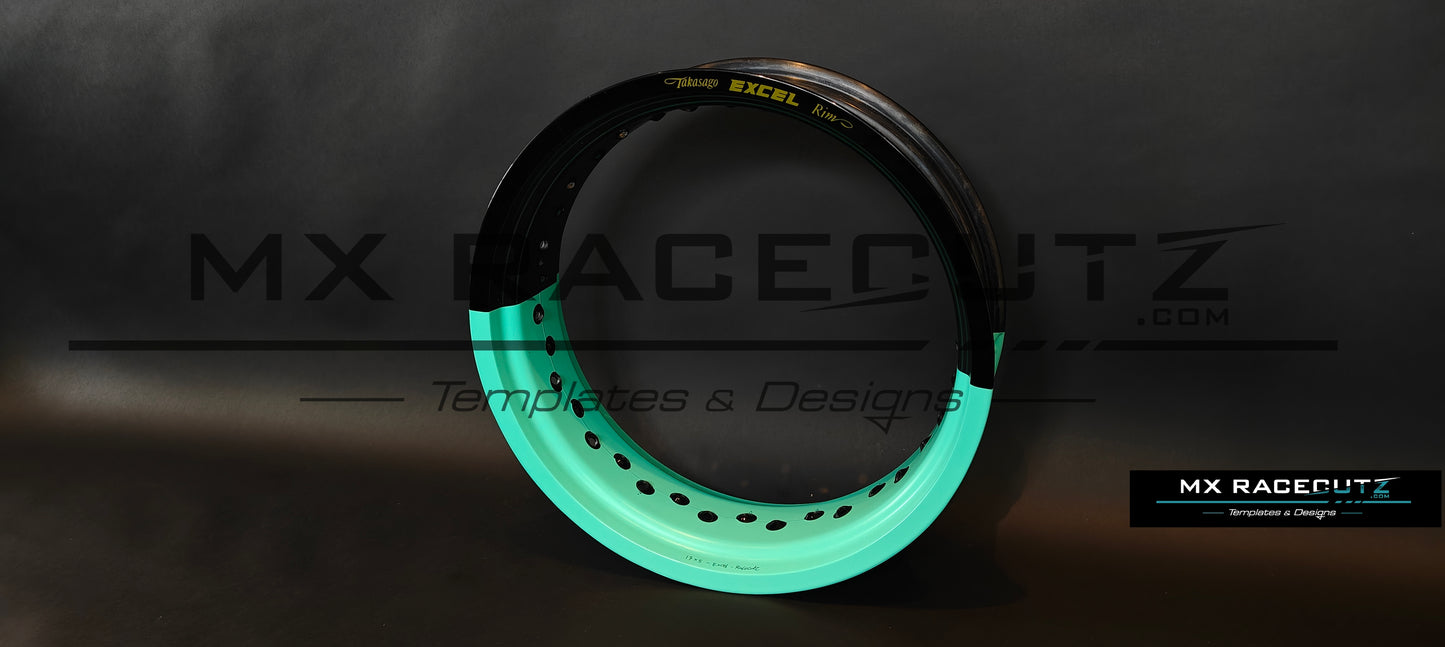 50/50 RIM WRAP - 17" INCH FRONT + 17" INCH REAR - 36 SPOKES - EXCEL - TEMPLATE