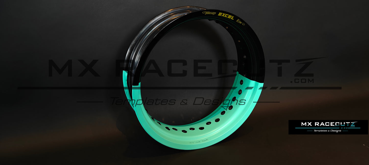 50/50 RIM WRAP - 16,5" INCH FRONT + 17" INCH REAR - 36 SPOKES - EXCEL - TEMPLATE