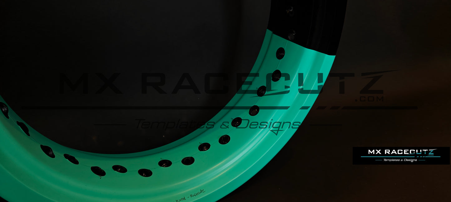 50/50 RIM WRAP - 16,5" INCH FRONT + 17" INCH REAR - 36 SPOKES - EXCEL - TEMPLATE