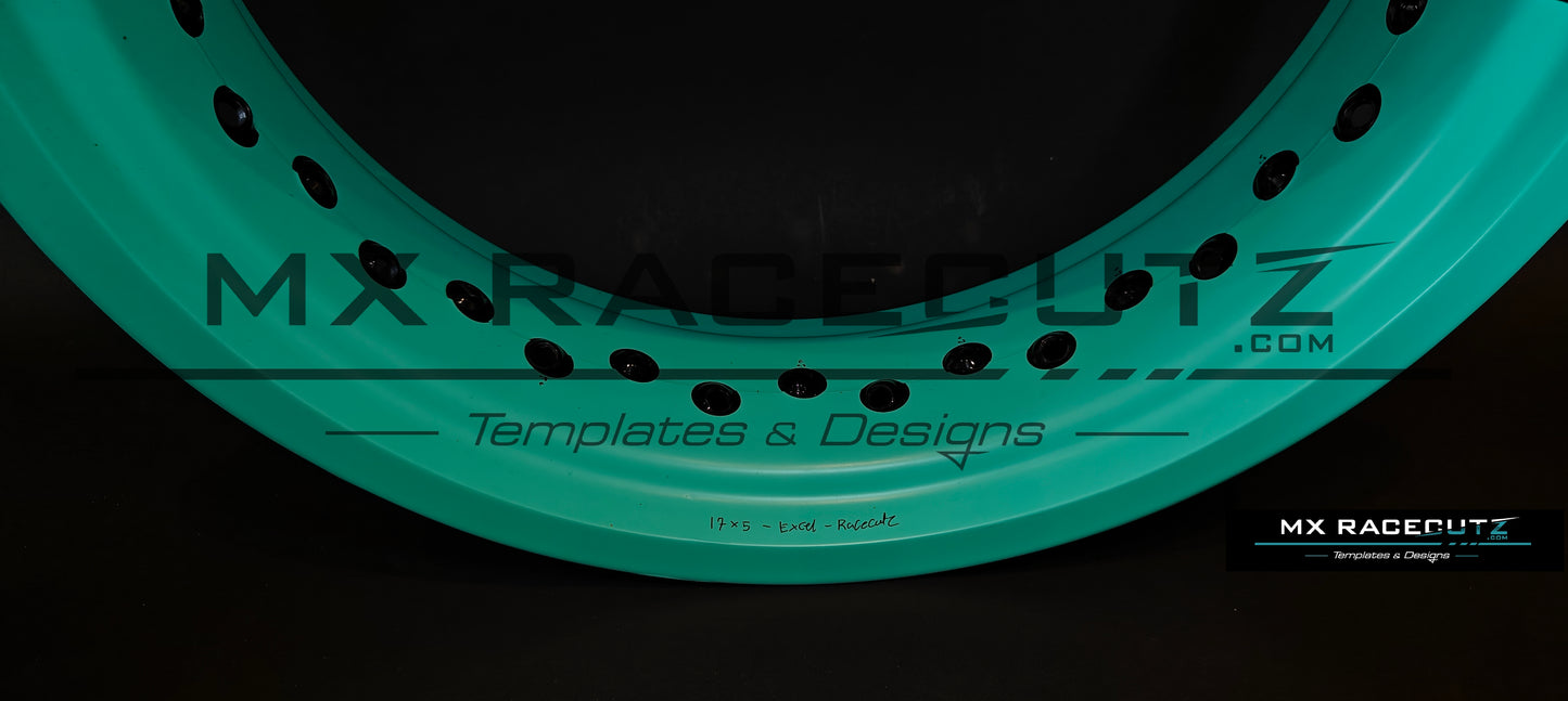 50/50 RIM WRAP - 16" INCH FRONT + 17" INCH REAR - 36 SPOKES - EXCEL - TEMPLATE