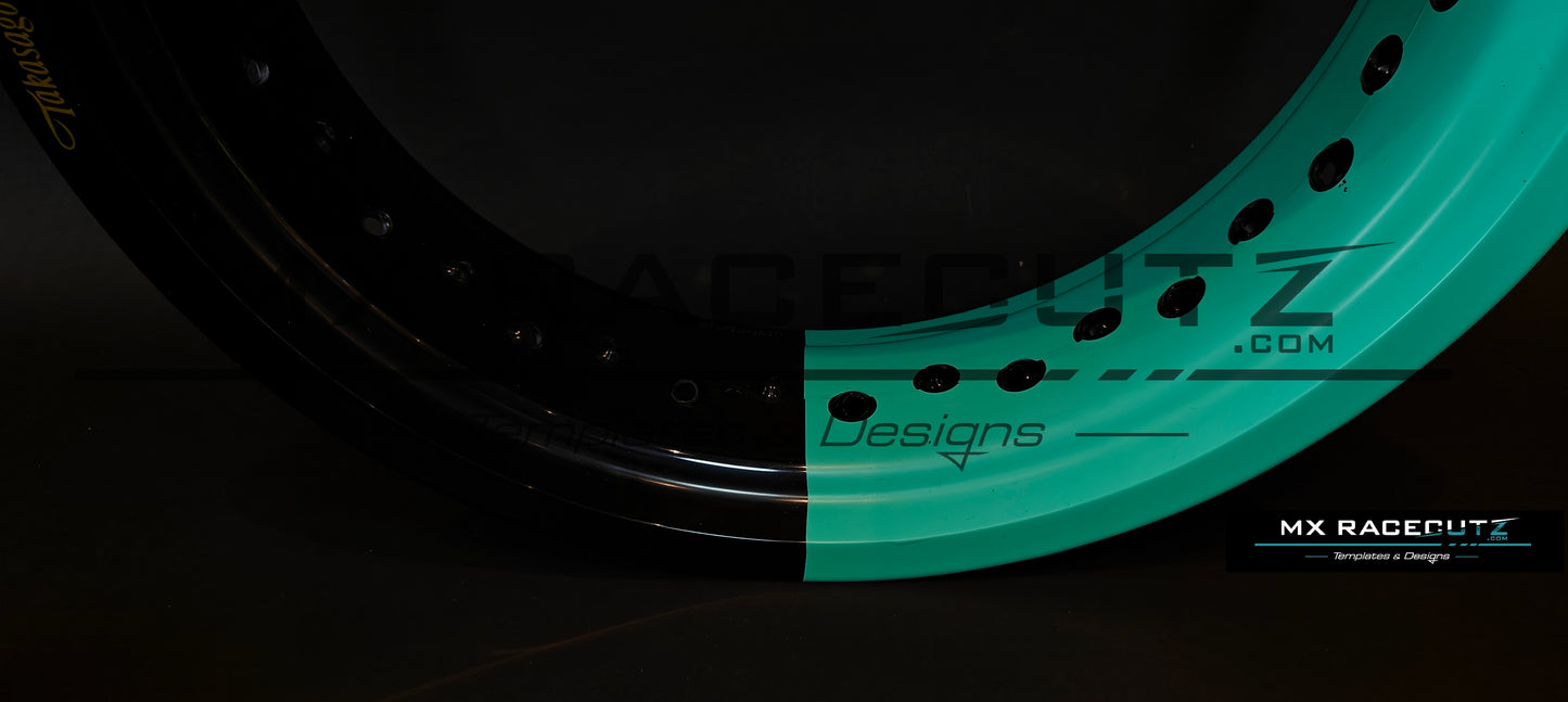 50/50 RIM WRAP - 16" INCH FRONT + 17" INCH REAR - 36 SPOKES - EXCEL - TEMPLATE