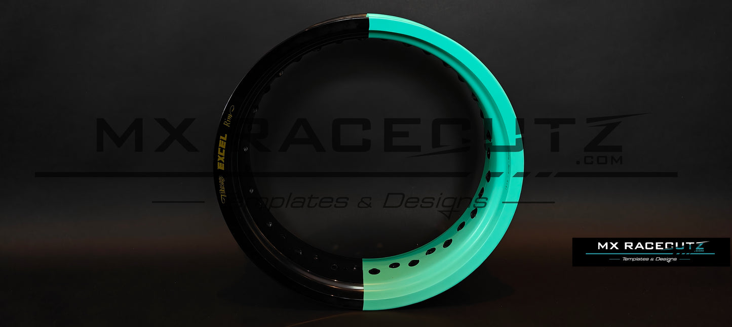 50/50 RIM WRAP - 16,5" INCH FRONT + 17" INCH REAR - 36 SPOKES - EXCEL - TEMPLATE