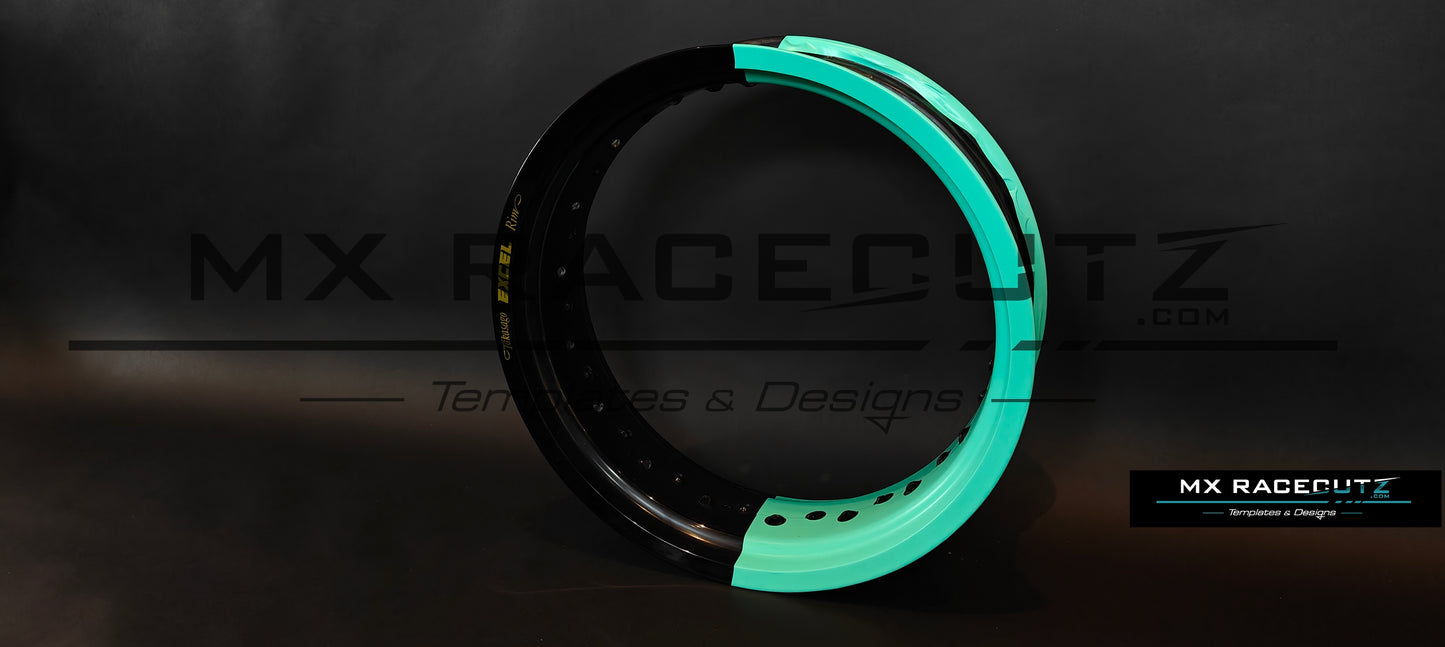 50/50 RIM WRAP - 16" INCH FRONT + 17" INCH REAR - 36 SPOKES - EXCEL - TEMPLATE