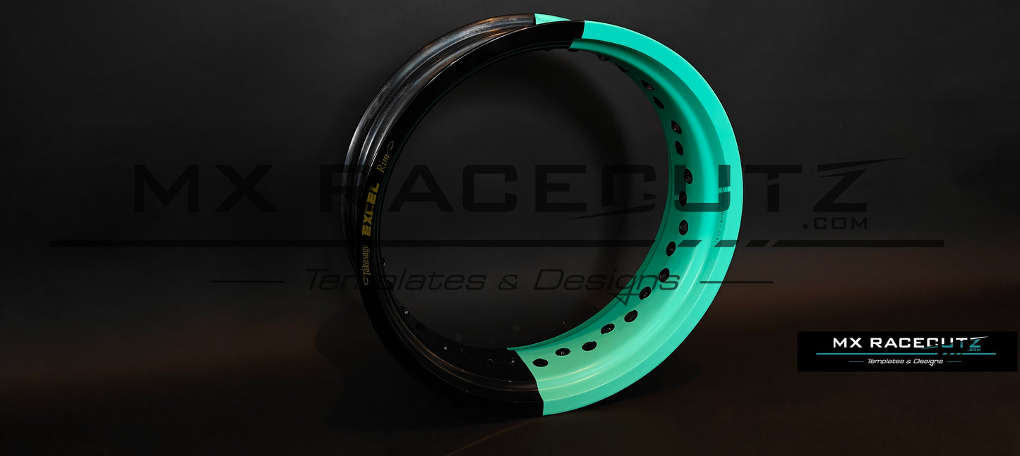 50/50 RIM WRAP - 17" INCH FRONT + 17" INCH REAR - 36 SPOKES - EXCEL - TEMPLATE