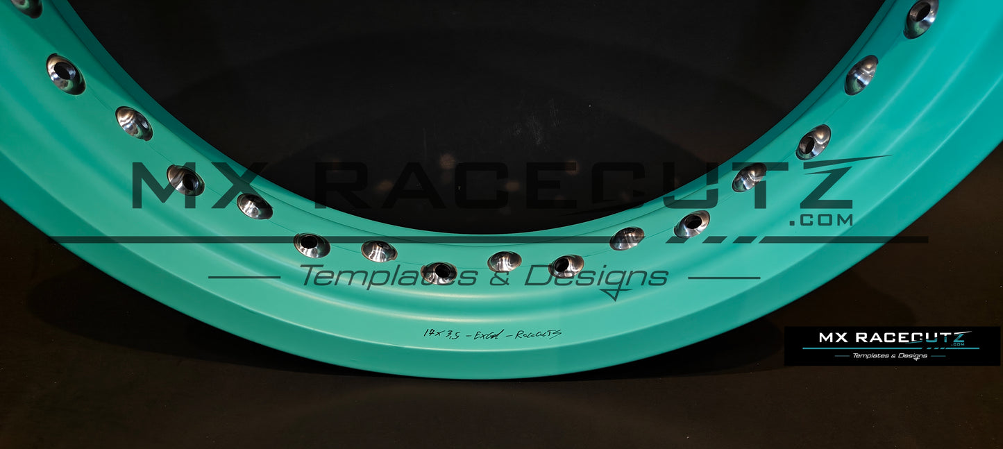 50/50 RIM WRAP - 17" INCH FRONT + 17" INCH REAR - 36 SPOKES - EXCEL - TEMPLATE