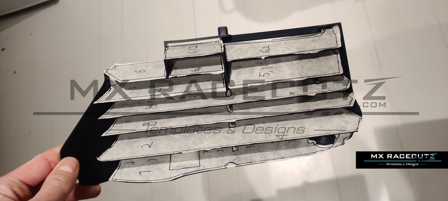 YAMAHA YZF 250 2024-2026 & 450 2023-2026 & FANTIC XXF 250 250-2026 & XXF 450 2023-2026 RADIATOR GUARDS TEMPLATE