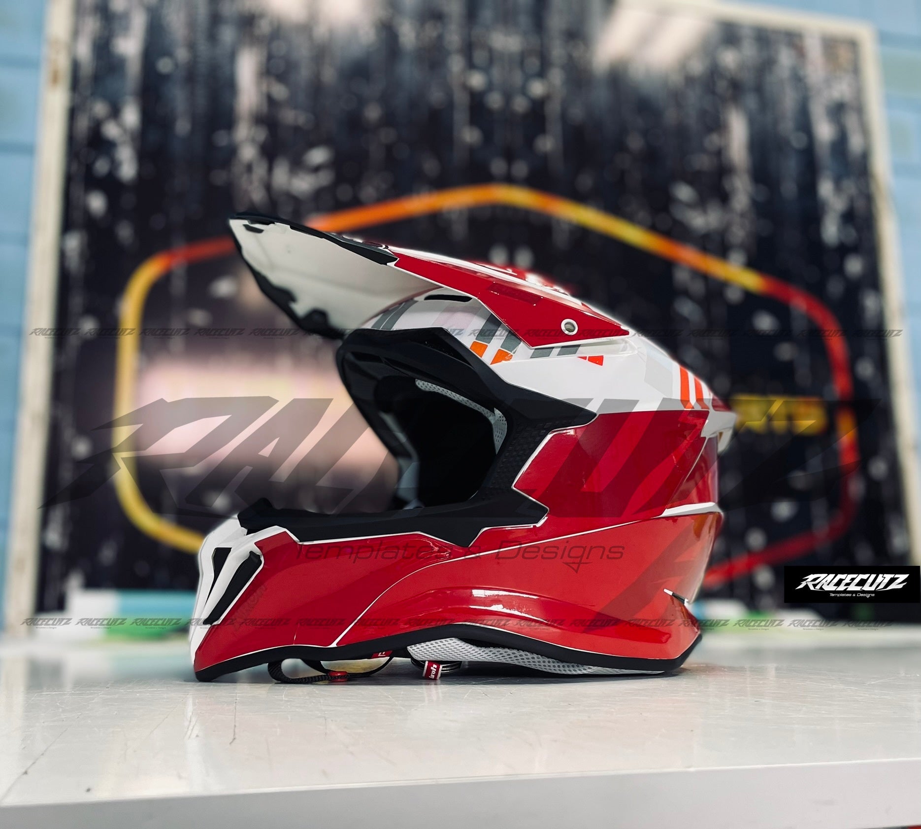 ヘルメット/シールド Airoh STRYCKER XXX RED AIROH STRYCKER - SIZE MEDIUM TEMPLATE – RaceCutz