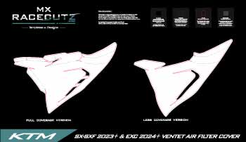 KTM SX-SXF 2023-2026 & EXC 2024-2026 VENTET AIR FILTER COVER TEMPLATE