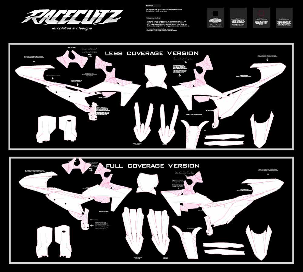 2023-2024 KTM SX SXF XC XCF 適合 デカール [B] KTM SX+SXF+XC+XCF 2023-2024 TEMPLATE – RaceCutz