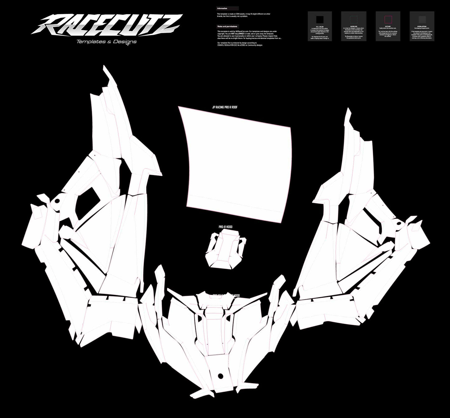 POLARIS RZR PRO XP 2020-2024 & PRO R + TURBO R 2022-2023 - 2 SEATER TEMPLATE