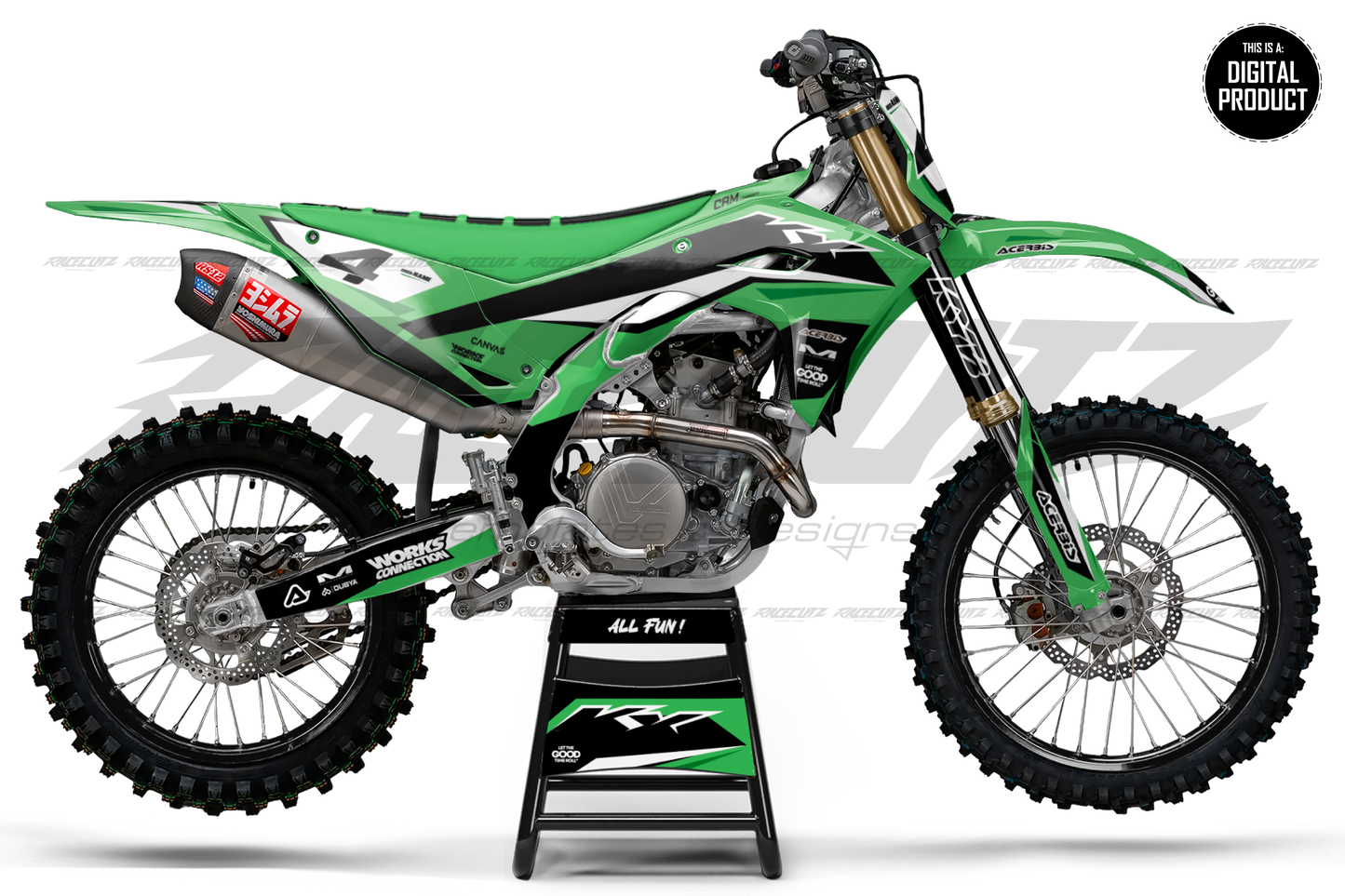 KAWASAKI KX 450 2024-2026 & KX 250 2025-2026 - 4 VIEW MOCKUP