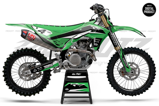 KAWASAKI KX 450 2024-2026 & KX 250 2025-2026 - 4 VIEW MOCKUP