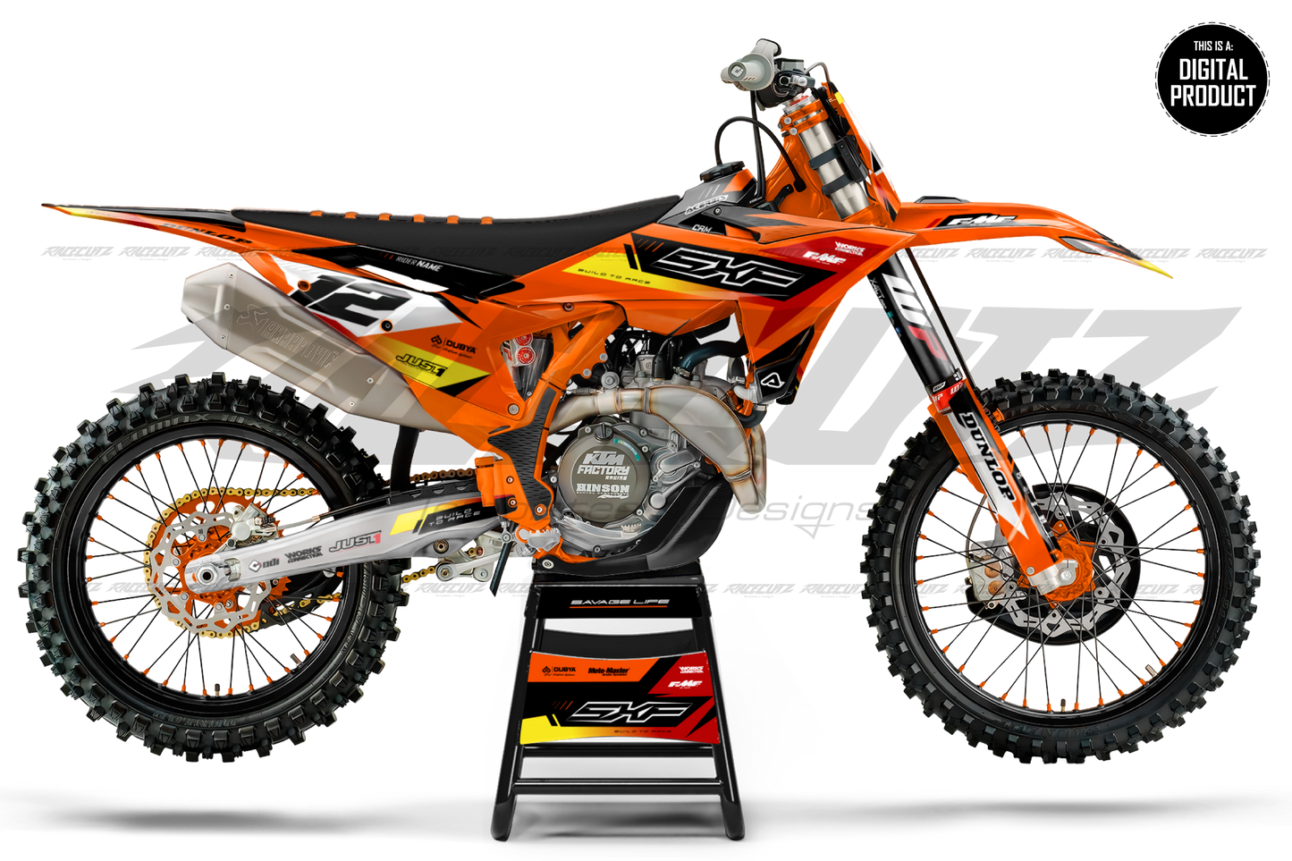 KTM SX & SXF 2025-2026 (2024 FACTORY EDITION) - 3 VIEW MOCKUP