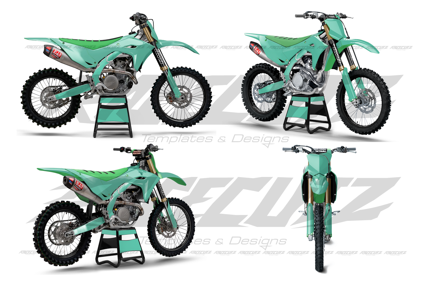 KAWASAKI KX 450 2024-2026 & KX 250 2025-2026 - 4 VIEW MOCKUP