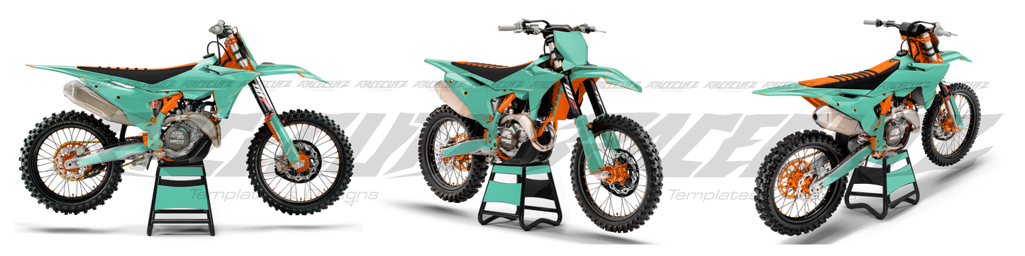 KTM SX & SXF 2025-2026 (2024 FACTORY EDITION) - 3 VIEW MOCKUP