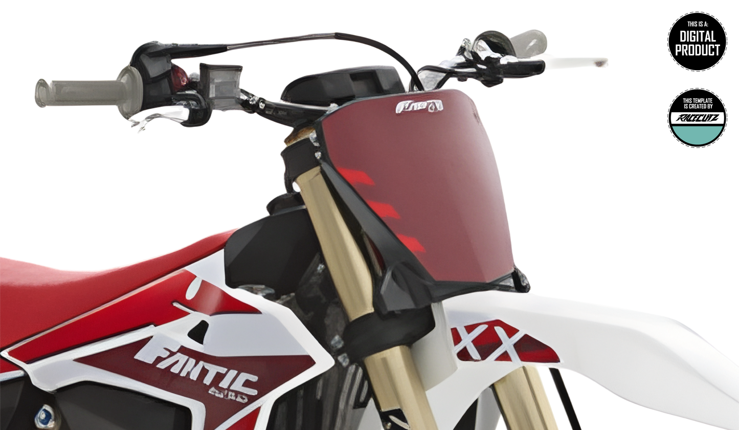 FANTIC XXF + XX 2025-2026 FRONT NUMBER PLATE TEMPLATE