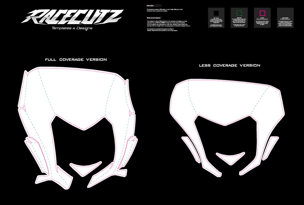 SHERCO SE & SEF 2024-2026 HEADLIGHT MASK TEMPLATE