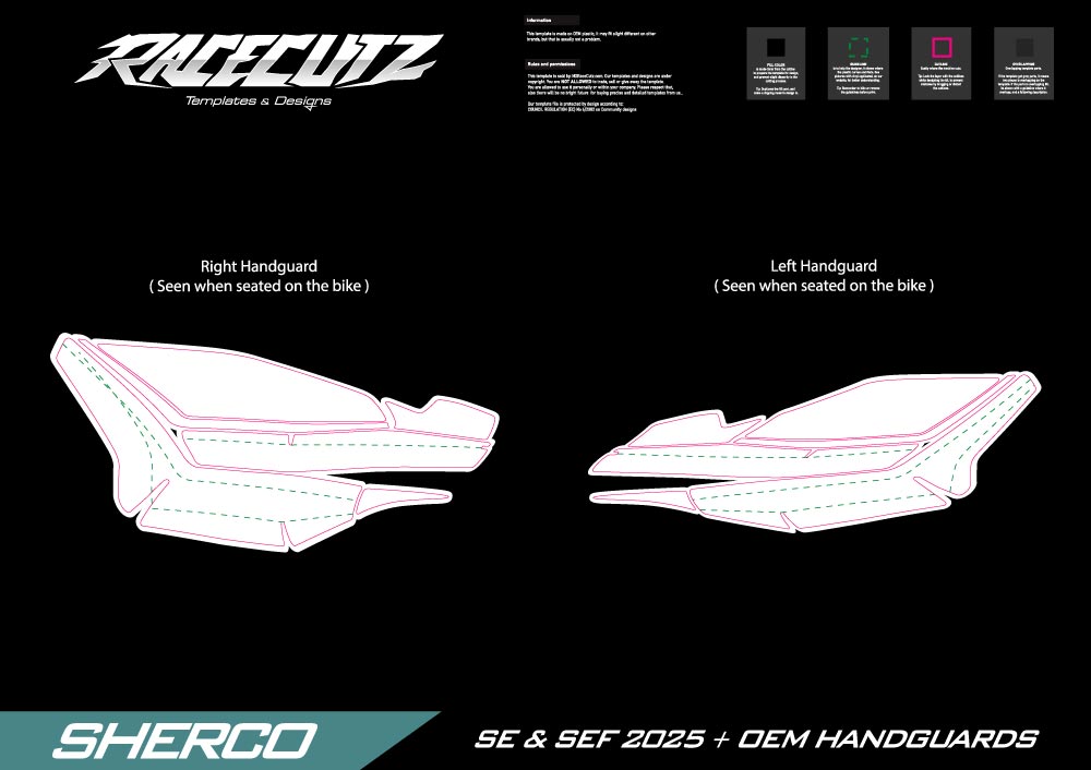SHERCO SE & SEF 2025-2026 OEM HANDGUARDS TEMPLATE
