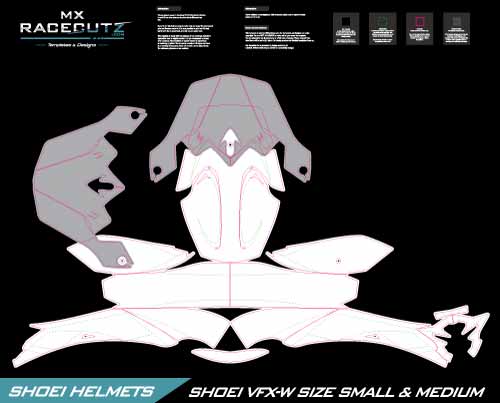 SHOEI VFX-W - SIZE SMALL & MEDIUM TEMPLATE – RaceCutz