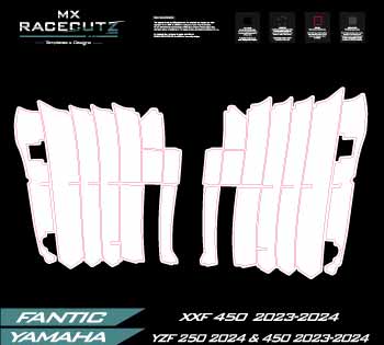 YAMAHA YZF 250 2024-2026 & 450 2023-2026 & FANTIC XXF 250 250-2026 & XXF 450 2023-2026 RADIATOR GUARDS TEMPLATE